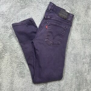 Levis 510 Jeans Men 26x26.5 Purple Slim Straight Super Skinny Punk Retro Stretch